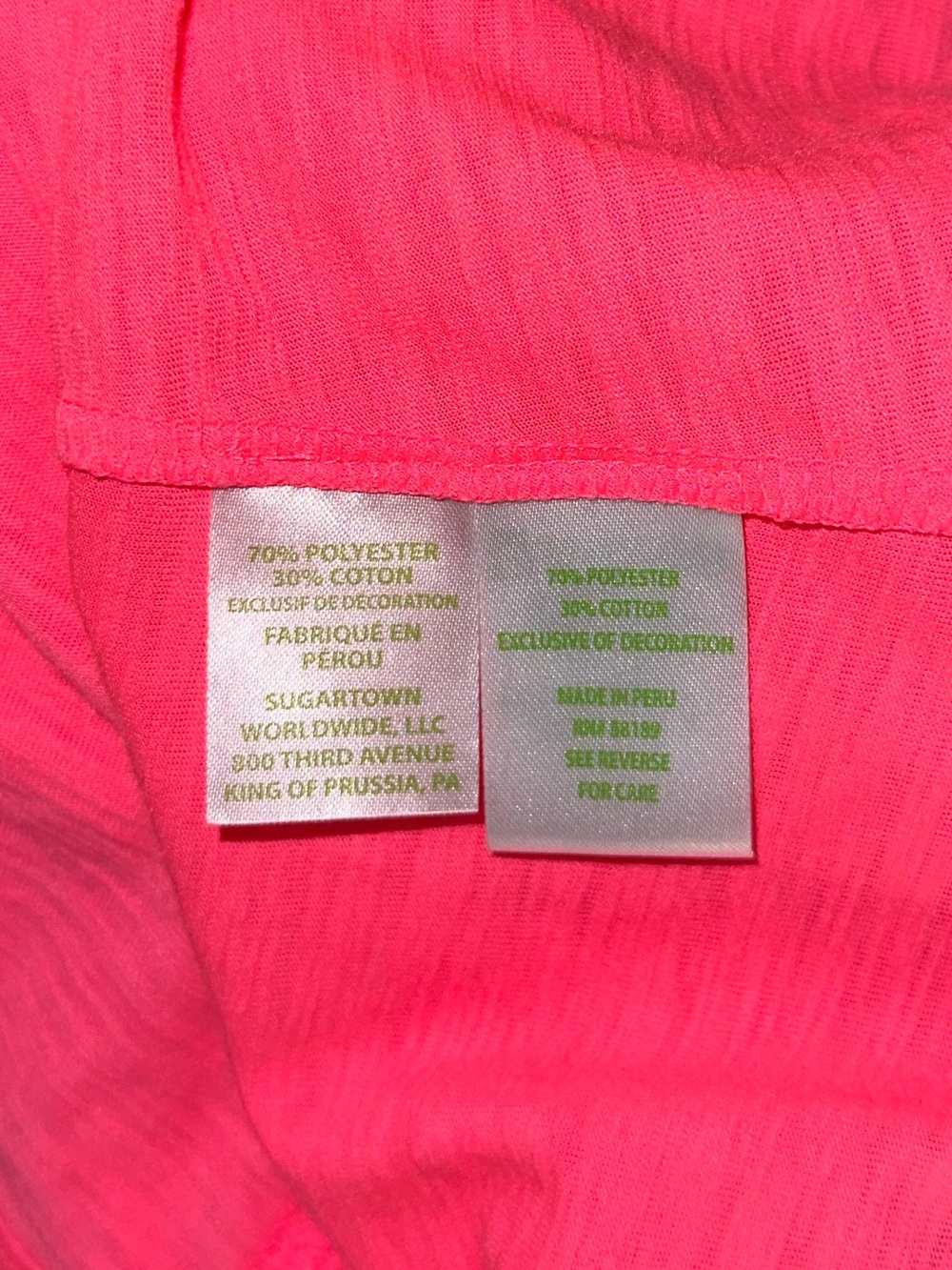 Lilly Pulitzer Hot Pink Gigi Pom Pom V-Neck Cotton Slub Knit Tank M - Picture 6 of 7